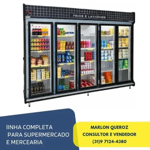 Refrigerador de Bebidas 5 Portas Polo Frio com LED Novo