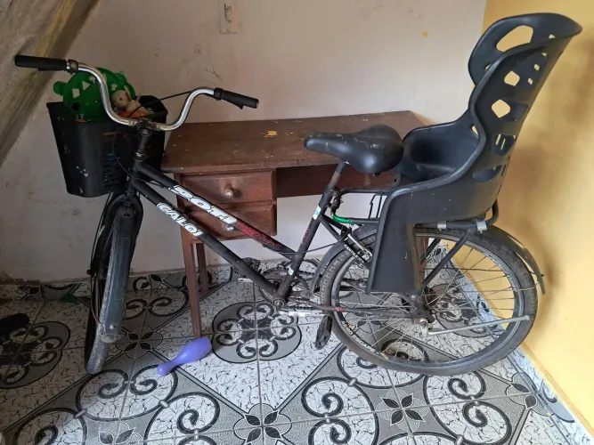 Bicleta com cadeirinha infantil