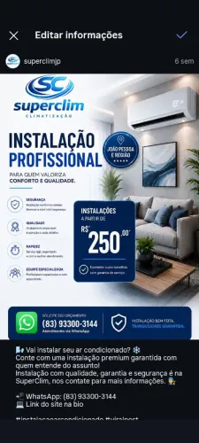 Instalação de ar condicionado 