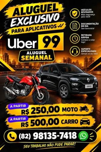 Aluguel carro e moto 