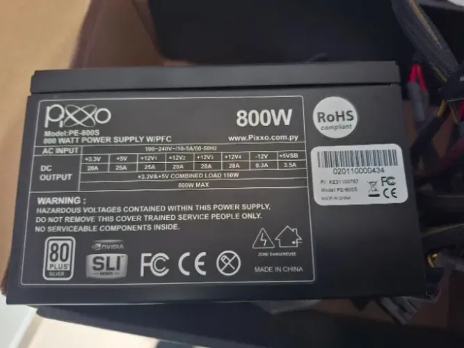Fonte PIXXO 800w 80 plus Silver