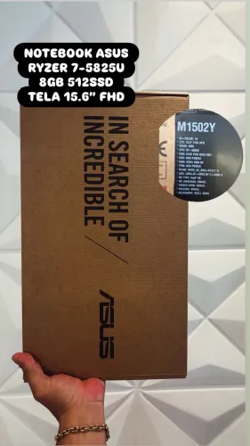 NOTEBOOK ASUS RYZER 7-5825U 8GB 512SSD TELA 15.6? POLEGADAS FHD LACRADO NOVO 