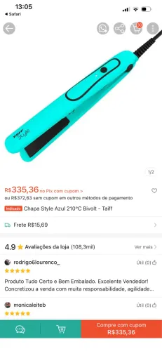 Prancha nova usada 2 vezes 