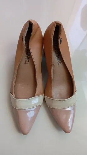 Sapato social feminino salto médio bloco