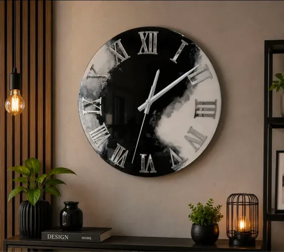 Relógio Decorativo em Resina e Madeira | Arte, Elegância e Exclusividade