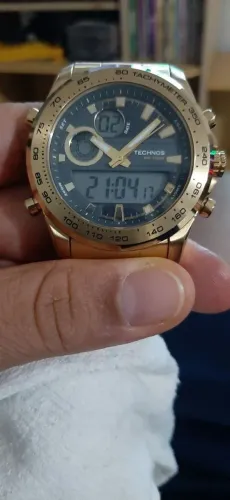 Relógio Technos dourado 2 em 1