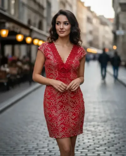 Vestido de renda com bojo G
