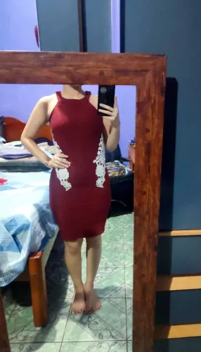 Vestido justo vinho (USADO)