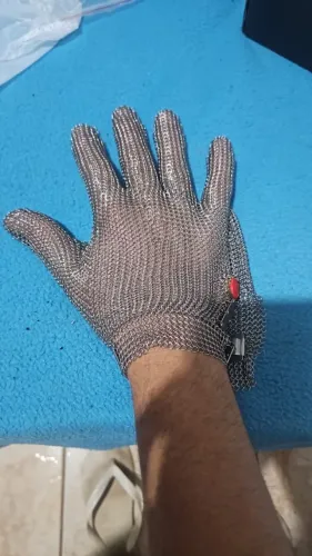 Luva De Malha De Aço Inox Anticorte Profissional Manulatex