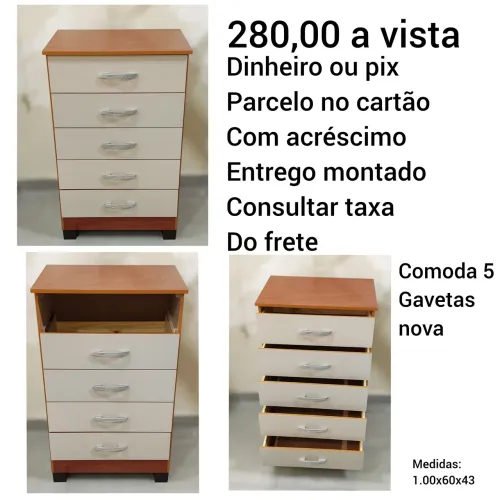 Cômoda 5 gavetas nova