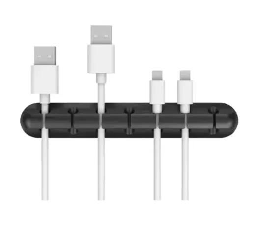 Organizador de cabos em silicone com 7 entradas e dupla face (Entrego)