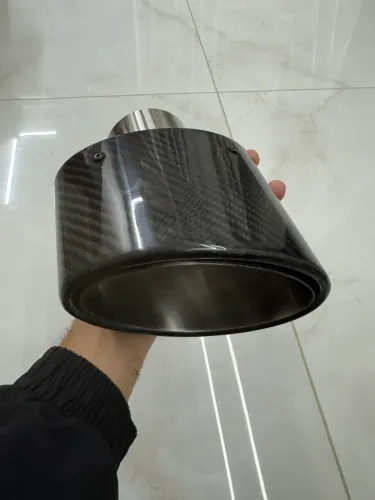 Par Ponteira Escapamento Audi RS3 Oval Carbono Inox 2,5 pol