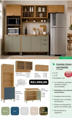Armario de Cozinha Colors 100%MDF