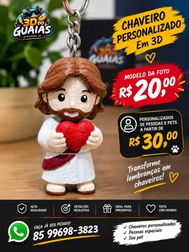 Chaveiro Personalizado em 3D - Presente Criativo e Exclusivo