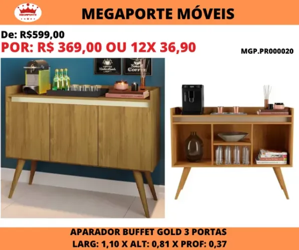 Aparador Buffet 1,10 Gold
