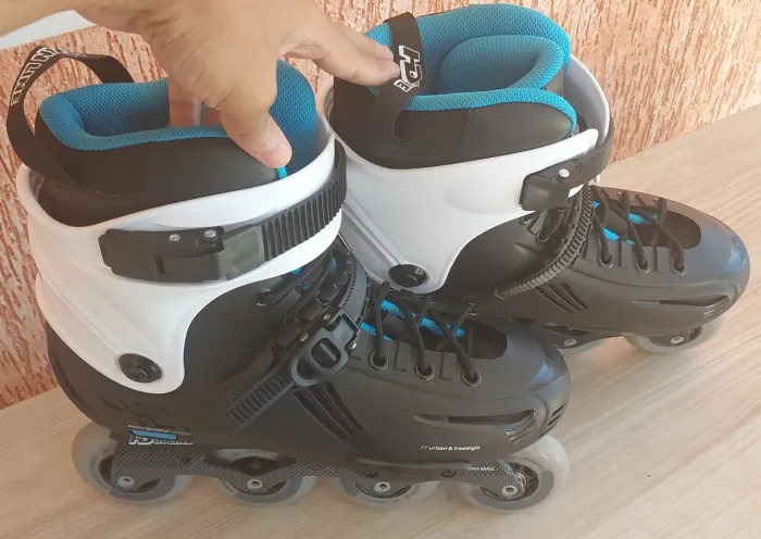 Patins HD inline Sky N°41 Novo + Kit proteção Traxart