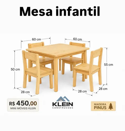 MESA INFANTIL DE MADEIRA