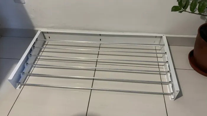 Varal Magico 100cm Com 6 Varetas Aluminio Branco Apartamento