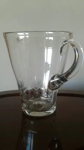 Jarra de cristal lapidado Tcheco da década de 50