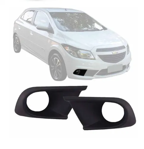 Moldura Grade do Para-choque Onix Prisma LS Joy 2012 a 2018 Com Furo para Farol de Milha
