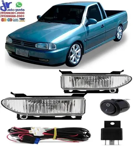 Kit Farol Milha Saveiro G2 1998 1999 2000 Auxiliar Neblina