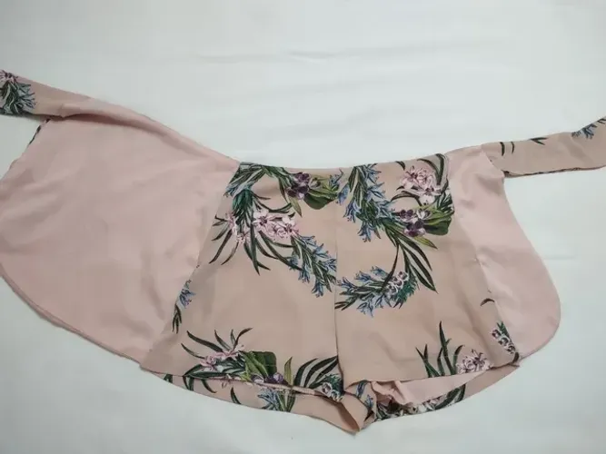 short saia estampado em crepe
