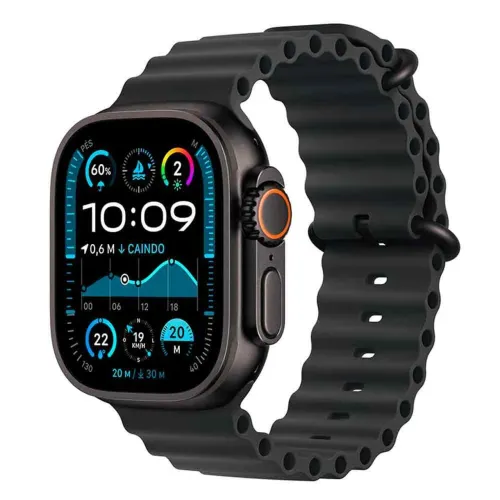 Apple Watch Ultra 2 (GPS + Cellular 49mm) Caixa Preta de Titânio Pulseira Oceano Preta