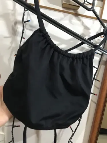 Cropped preto com amarração