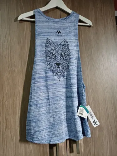 Regata Feminina Manga Regata Moda Fitness - Wolf