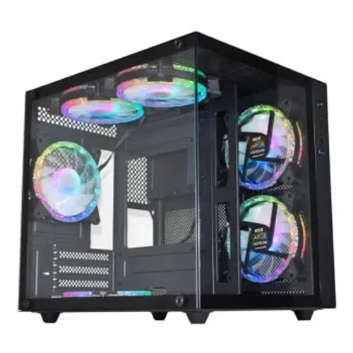 Gabinete Gamer K-Mex Aquário Micro, CG-02SB, Lateral e Frontal em Vidro, Sem Fonte, Sem Fa