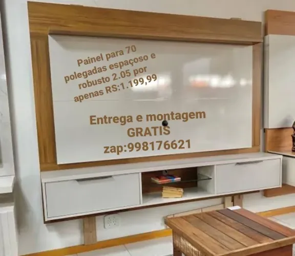 Painel para 70polegadas rustico off-white 