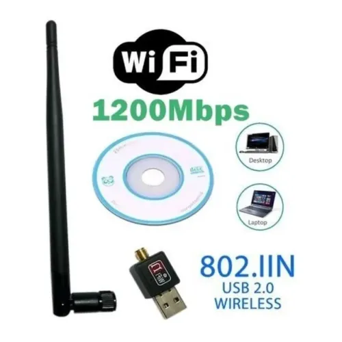Adaptador Wifi antena Usb para computador Pc Notebook