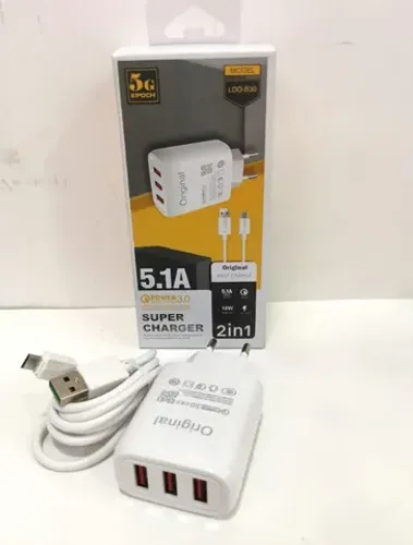 Carregador 5.1A V8 C ou Iphone - 3 USB - LDO-B30