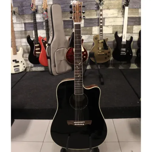 Violão Tagima Folk Elétrico Aço Florens Flamed Okoume FS-200 Black