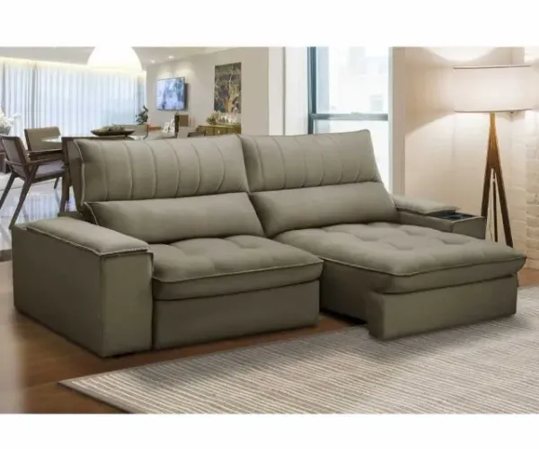 Sofá 2 Lugares 2,10m Retrátil Reclinável Veludo Super Lindo Fazemos Entrega