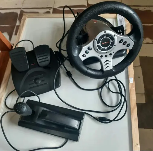 Controle Volante + Acelerador + Freios Vibration Gamer Completo,usado