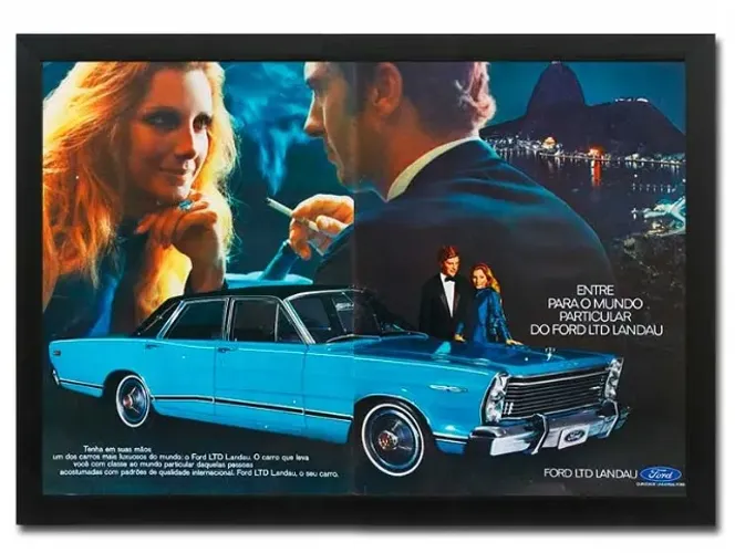 Ford LTD Landau 1971 - Quadro decorativo com propaganda original de revista