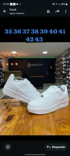 Tênis branco costurado e colado e bem acolchoado  N*k