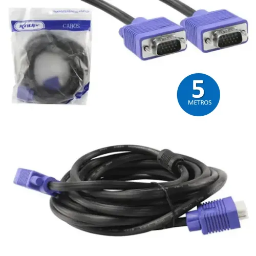 Cabo Vga Para Vga 5 Metros com Filtro - Knup