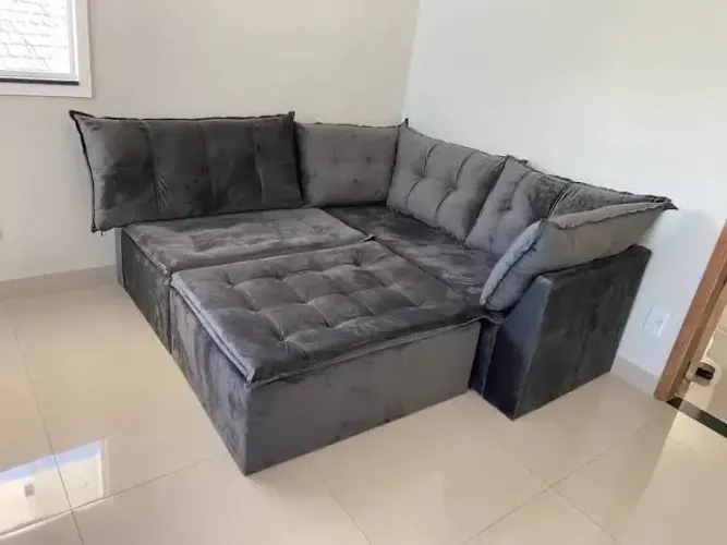 Sofá de canto Saturno luxo com puff - ENTREGA HOJE !!!