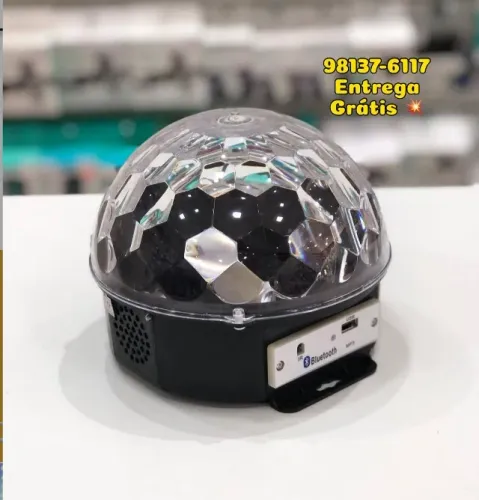 Globo de Festa Bluetooth Cristal - Entrega das 9 até 22hrs