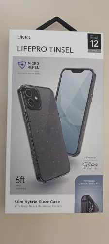 Capa Iphone 12 mini cristal fumê glitter Tinsel