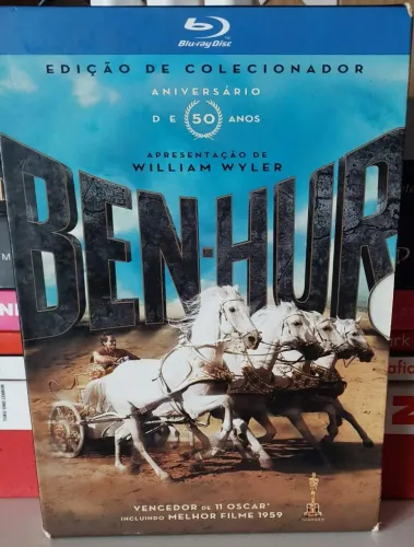 Blu- Ray- Ben Hur- Edição de Colecionador-Aniversário de 50 anos-3 discos- Livro+luva