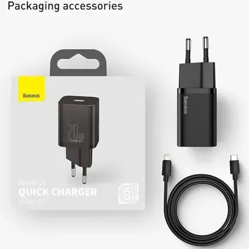 Carregador Baseus 20W + Cabo Lightning