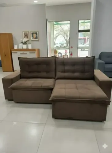 Oferta do mês Sofá Retrátil e Reclinável Londres Marrom 2.52