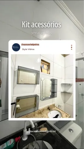 Kit de Acessórios para Banheiro em Vidro