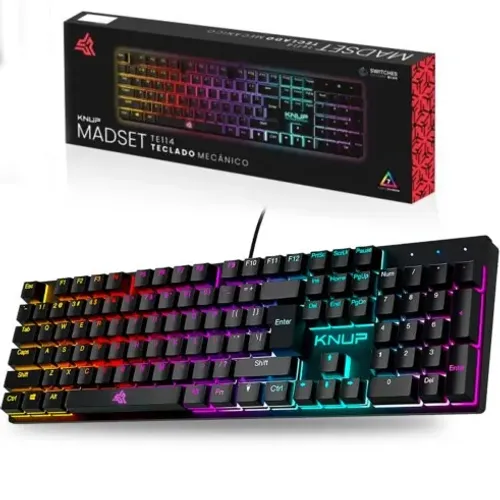 TECLADO MECANICO USB COM RGB - KNUP KP-TE114