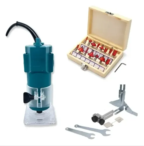 Kit Tupia Manual Laminadora + Jogo Fresas 15 Peças