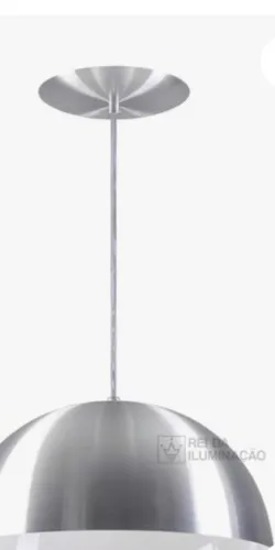 Lustre pendente meia lua de alumínio, 50 cm de diâmetro