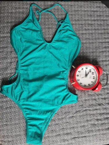 maiô perfeito - engana mamãe - azul turquesa cintilante biquini de praia sexy